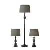 Kirkland's Home Table Lamps-Black Lucas 3-Pc. Table And Floor Lamp Set