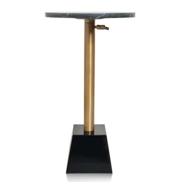 Kirkland's Home Accent & End Tables-Black Marble Top Tapered Base Accent Table, 12 In.