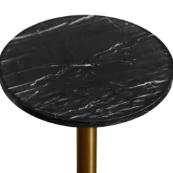 Kirkland's Home Accent & End Tables-Black Marble Top Tapered Base Accent Table, 12 In.