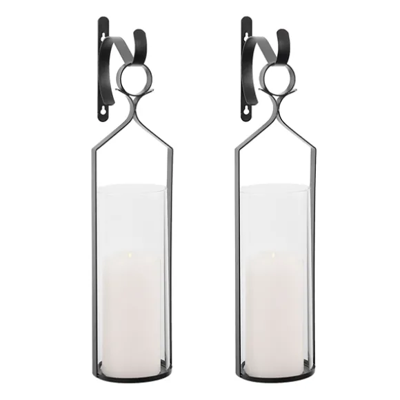 Kirkland's Home Sconces-Black Metal And Glass Logan Sconces, Set Of 2