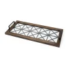 Kirkland's Home Decorative Trays-Black Metal And Glass Tray