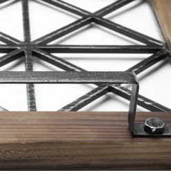 Kirkland's Home Decorative Trays-Black Metal And Glass Tray