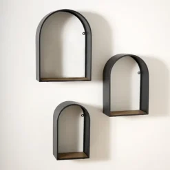 Kirkland's Home Shelves-Black Metal Arch Shelves, Set Of 3