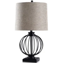 Kirkland's Home Table Lamps-Black Metal Globe Table Lamp