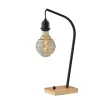 Kirkland's Home Table Lamps-Black Metal Textured Edison Table Lamp