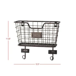 Kirkland's Home Wall Storage-Black Metal Wire Mail Wall Pocket