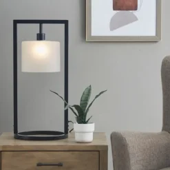 Kirkland's Home Table Lamps-Black Rectangle Hanging Shade Table Lamp