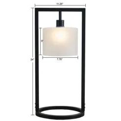 Kirkland's Home Table Lamps-Black Rectangle Hanging Shade Table Lamp