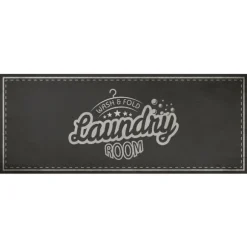 Kirkland's Home Kitchen & Floor Mats-Black Retro Wash And Fold Floor Mat, 24X60