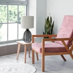 Kirkland's Home Table Lamps-Black Rope Woven Table Lamp