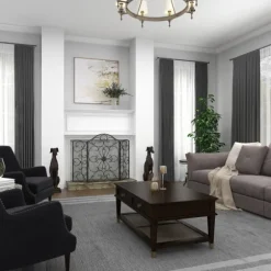 Kirkland's Home Fireplace Accessories-Black Scroll Work Metal Fireplace Screen