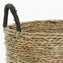 Kirkland's Home Baskets & Boxes-Black Stripe Sea Grass Baskets, Set Of 3