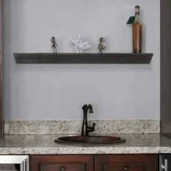 Kirkland's Home Shelves-Black Wedge Wood Large Floating Shelf