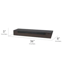 Kirkland's Home Shelves-Black Wedge Wood Large Floating Shelf