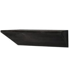Kirkland's Home Shelves-Black Wedge Wood Small Floating Shelf