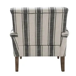 Kirkland's Home Accent Chairs-Black White Carved Slope Stripe Accent Chair