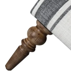 Kirkland's Home Accent Chairs-Black White Carved Slope Stripe Accent Chair