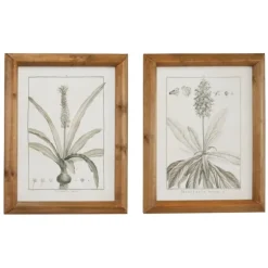 Kirkland's Home Framed Art-Black White Vintage Botanical Framed Art, Set Of 2