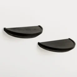 Kirkland's Home Shelves-Black Wooden Half-Moon Wall Shelves, Set Of 2