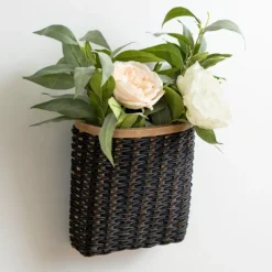 Kirkland's Home Wall Storage-Black Woven Wall Pocket