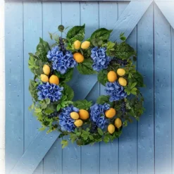 Kirkland's Home Wreaths-Blackberry Lemon And Hydrangea Wreath
