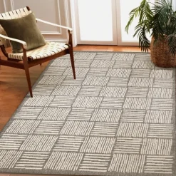 Kirkland's Home Outdoor Rugs-Blake Gray Cube Indoor/Outdoor Area Rug, 7X9
