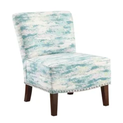 Kirkland's Home Accent Chairs-Blue Abstract Armless Accent Chair
