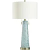 Kirkland's Home Table Lamps-Blue And Gold Swirl Glass Table Lamp