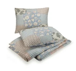 Kirkland's Home Quilts-Blue And Rose Patchwork King 3-Pc. Quilt Set