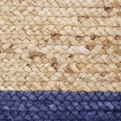 Kirkland's Home Baskets & Boxes-Blue And Tan Woven Jute Basket With Tassel, 17 In.