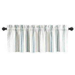 Kirkland's Home Curtains & Drapes-Blue And White Farmhouse Stripe Valance