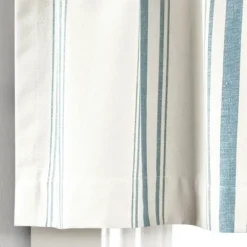 Kirkland's Home Curtains & Drapes-Blue And White Farmhouse Stripe Valance