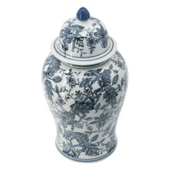 Kirkland's Home Decorative Bowls & Jars-Blue And White Floral Ginger Jar