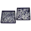 Kirkland's Home Decorative Trays-Blue And White Floral Trays, Set Of 2