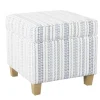 Kirkland's Home Benches & Ottomans-Blue And White Hometown Striped Storage Ottoman
