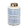 Kirkland's Home Decorative Bowls & Jars-Blue And White Patterned Ceramic Jar