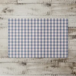 Kirkland's Home Kitchen & Floor Mats-Blue And White Plaid Kitchen Mat