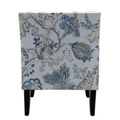 Kirkland's Home Accent Chairs-Blue And Yellow Floral Upholstered Accent Chair