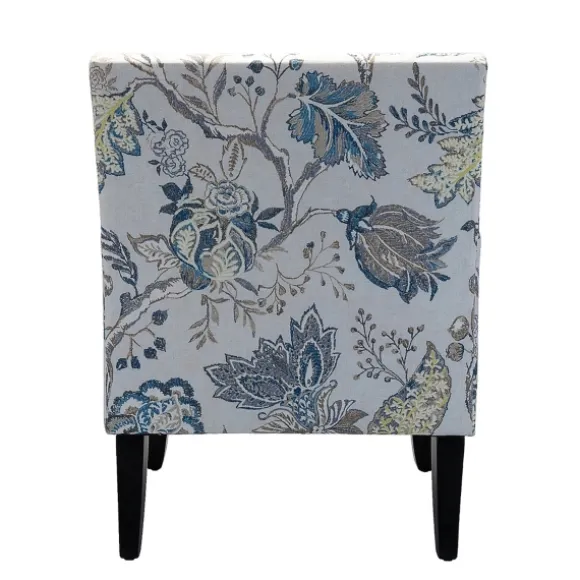 Kirkland's Home Accent Chairs-Blue And Yellow Floral Upholstered Accent Chair