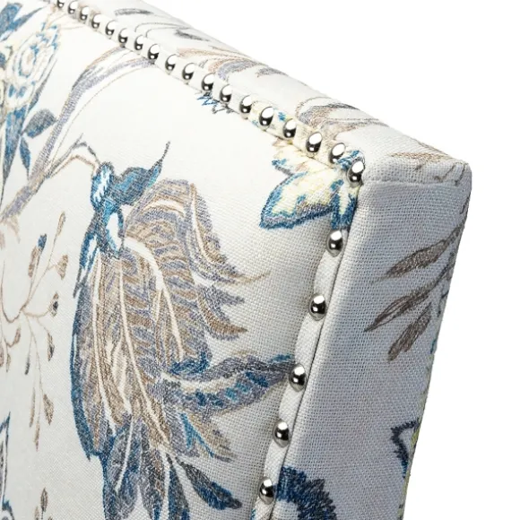 Kirkland's Home Accent Chairs-Blue And Yellow Floral Upholstered Accent Chair