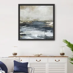 Kirkland's Home Canvas Art-Blue Bay Framed Canvas Art Print, 30X30 In.