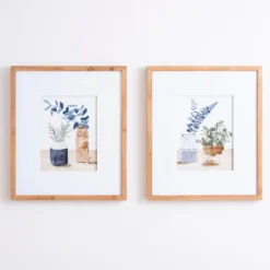 Kirkland's Home Framed Art-Blue Botanical Vase Framed Art Prints, Set Of 2