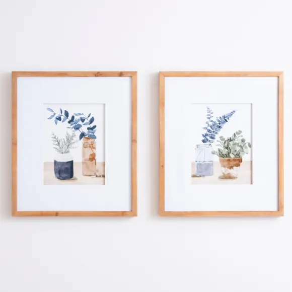 Kirkland's Home Framed Art-Blue Botanical Vase Framed Art Prints, Set Of 2