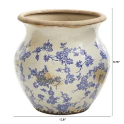 Kirkland's Home Vases-Blue Bulous Floral Scroll Ceramic Vase, 10 In.