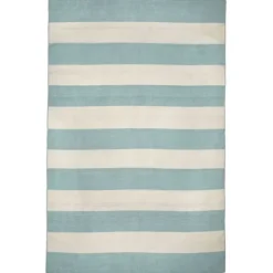 Kirkland's Home Outdoor Rugs-Blue Cabana Stripe Indoor/Outdoor Area Rug, 8X11