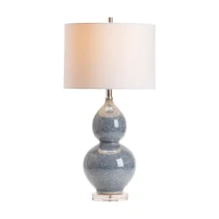 Kirkland's Home Table Lamps-Blue Ceramic Hourglass Table Lamp