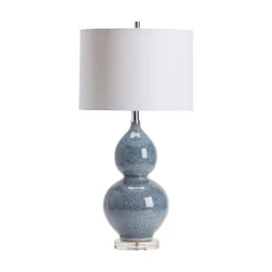Kirkland's Home Table Lamps-Blue Ceramic Hourglass Table Lamp