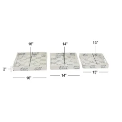 Kirkland's Home Decorative Trays-Blue Chevron Enamel 3-Pc. Tray Set