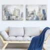Kirkland's Home Canvas Art-Blue City Canvas Art Prints, Set Of 2