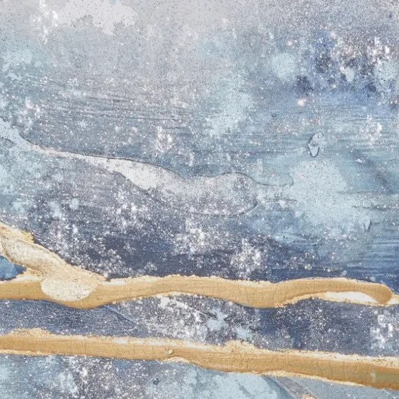 Kirkland's Home Canvas Art-Blue Cosmo Triptych Canvas Art Prints, Set Of 3